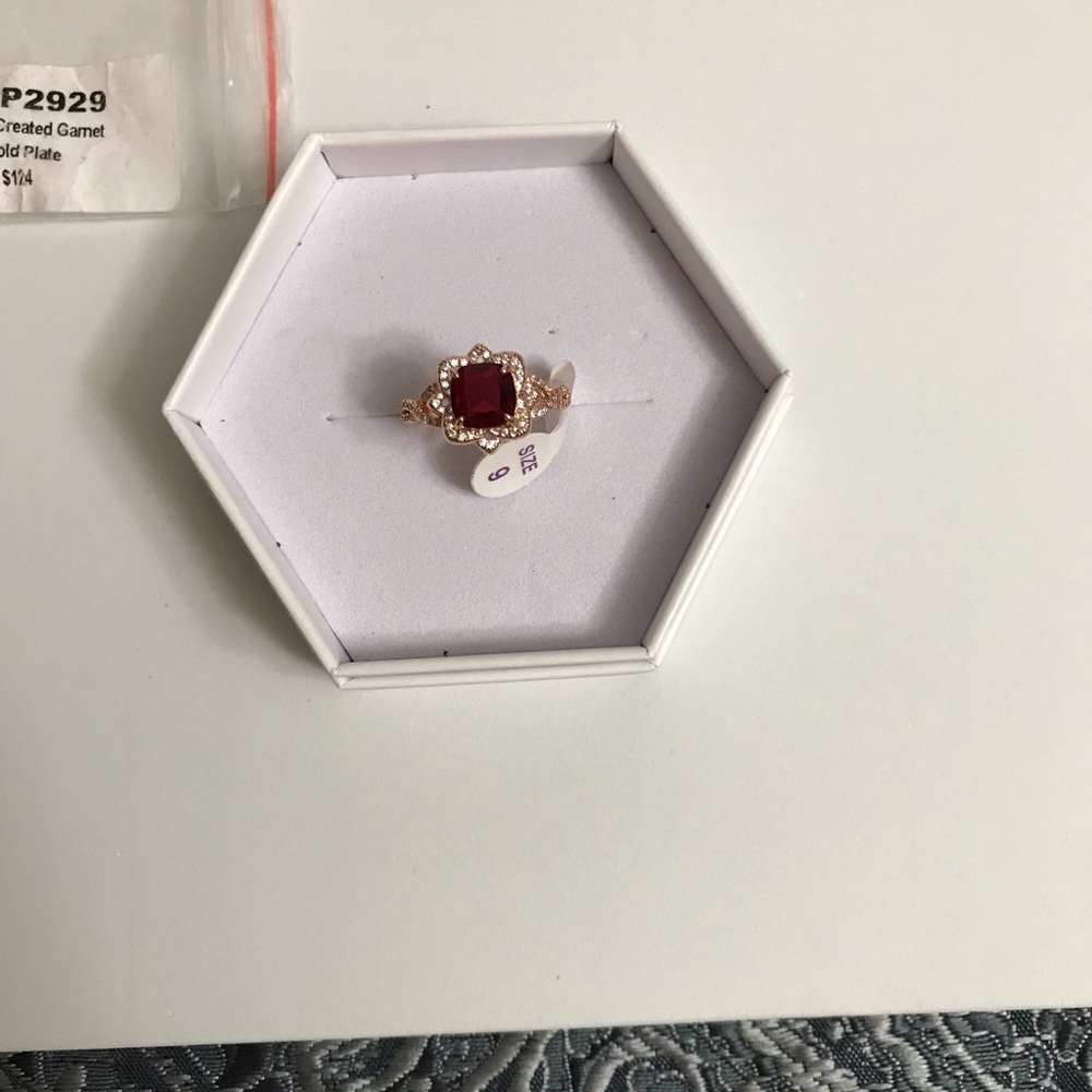 Lab created garnet ring size 9